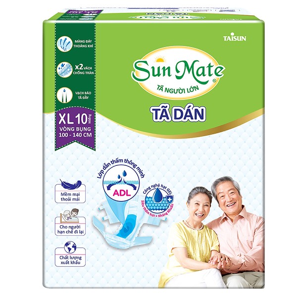 Tã dán SunMate giúp người lớn tuổi hạn chế vận động giữ gìn vệ sinh, tạo sự thoải mái và nâng cao chất lượng cuộc sống